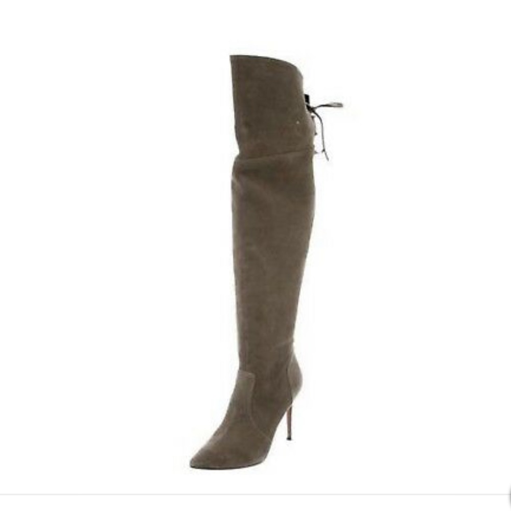 Raye | Suede Heeled Boot (Stone) - image 1